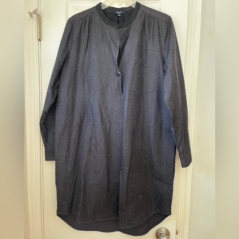 Madewell Grey Flannel Tunic, size L